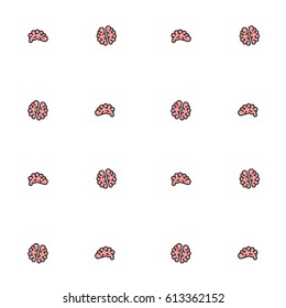 Brain Logo silhouette badges view design vector template. Brainstorm think idea Logotype concept icon.