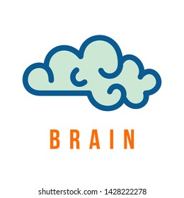 Brain Logo silhouette design template. Education and science. Think creative idea concept. Brainstorm power logotype vector icon 