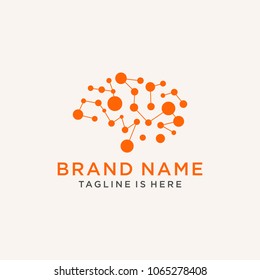 Brain Logo silhouette design vector template. Think idea concept. Brainstorm power thinking brain Logotype icon Logo.