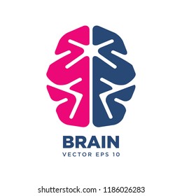 Brain Logo silhouette design vector template eps 10, Think idea concept 