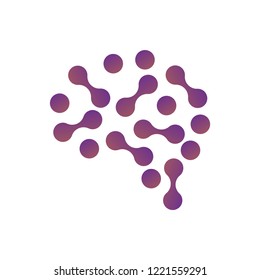 Brain Logo silhouette design vector template. Think idea concept. Brainstorm power thinking brain Logotype icon Logo.
