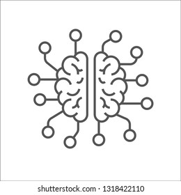 Brain Logo silhouette design vector template. AI and Think idea concept. 
Brainstorm power thinking brain Logotype icon Logo. EPS 10