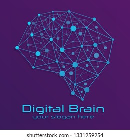 Design-Vektorillustration für das Brain Logo Silhouette. Gehirnkonzept mit Medizin, Gesundheit, Gesundheitswesen, Krankenschwester, Zahn, Thermometer, Arzt, Pillen und Kreuzsymbol. Denken Sie an das Konzept der Idee.