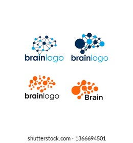 Brain Logo silhouette design vector template. Think idea concept.Brain storm power thinking brain Logotype icon. modern graphic