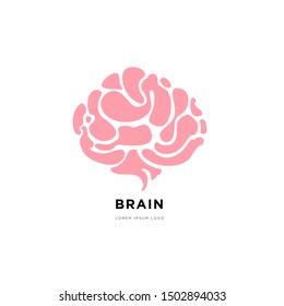 Brain Logo silhouette design vector template. Think idea concept.Brain storm power thinking brain Logotype icon