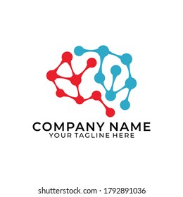 Brain Logo silhouette design vector template. Think idea concept. Brainstorm power thinking brain Logotype icon Logo.
