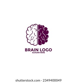 Brain Logo silhouette design vector template. Think idea concept.Brain storm power thinking brain Logotype icon