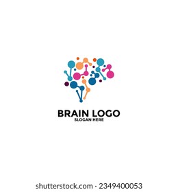 Brain Logo silhouette design vector template. Think idea concept.Brain storm power thinking brain Logotype icon