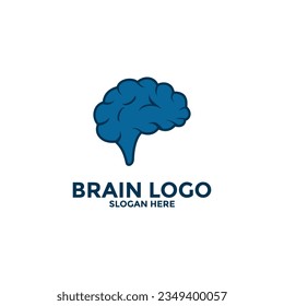 Brain Logo silhouette design vector template. Think idea concept.Brain storm power thinking brain Logotype icon