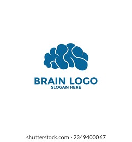 Brain Logo silhouette design vector template. Think idea concept.Brain storm power thinking brain Logotype icon