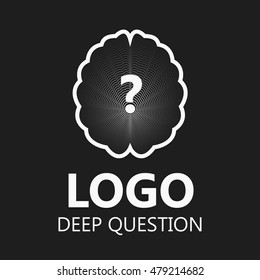 Brain Logo silhouette design vector template. Brainstorm think idea. Vector Illustration. Logotype concept icon.