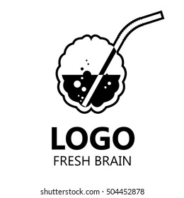 Plantilla vectorial de diseño de silueta con logotipo cerebral. Brainstorm piensa en la idea. Ilustración vectorial. Icono de concepto de logotipo.