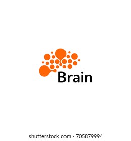Brain Logo silhouette design vector template. Think Idea concept. Brain storm power thinking logotype icon. Isolated abstract unusual creative digital brainstorming idea symbol. 