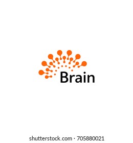 Brain Logo silhouette design vector template. Think Idea concept. Brain storm power thinking logotype icon. Isolated abstract unusual creative digital brainstorming idea symbol. Machine learning. 