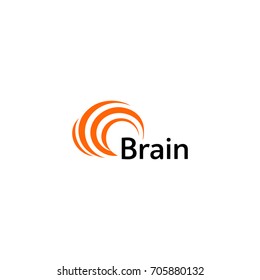 Plantilla de Vector de diseño de silueta de logotipo cerebral. Piensa en el concepto de Idea. Icono de logotipo de pensamiento de energía de tormenta cerebral. Símbolo digital creativo inusual abstracto aislado de la idea de la lluvia de ideas. 