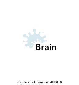 Brain Logo silhouette design vector template. Think Idea concept. Brain storm power thinking logotype icon. Isolated abstract unusual creative digital brainstorming idea symbol. 