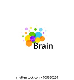 Brain Logo silhouette design vector template. Think Idea concept. Brain storm power thinking logotype icon. Isolated abstract unusual creative digital brainstorming idea symbol.Machine learning.  
