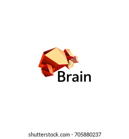 Brain Logo silhouette design vector template. Think Idea concept. Brain storm power thinking logotype icon. Isolated abstract unusual creative digital brainstorming idea symbol.Machine learning.  