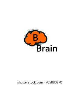 Brain Logo silhouette design vector template. Think Idea concept. Brain storm power thinking logotype icon. Isolated abstract unusual creative digital brainstorming idea symbol. 