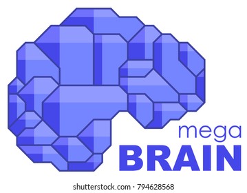 Brain Logo silhouette side view design vector template. Brainstorm think idea Logotype concept icon.