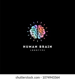 Plantilla vectorial de diseño de la parte superior de la silueta del logotipo del cerebro.
