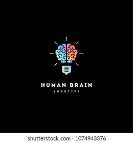 Plantilla vectorial de diseño de la parte superior de la silueta del logotipo del cerebro.