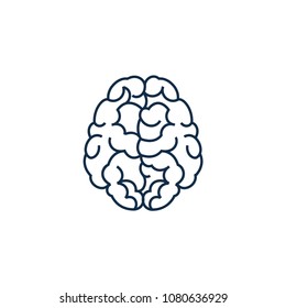 Brain Logo silhouette top view design vector template. Brainstorm think idea Logotype concept icon.