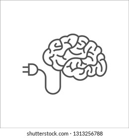 Brain Logo silhouette top view design vector template. 
Brainstorm think idea Logotype concept icon.