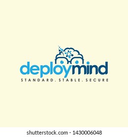 Brain Logo silhouette top view design vector template. Brainstorm think idea Logotype concept icon.