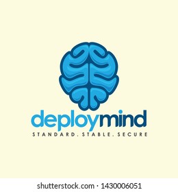 Brain Logo silhouette top view design vector template. Brainstorm think idea Logotype concept icon.
