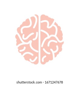 Brain Logo silhouette top view design vector template. Brainstorm think idea concept isolated on white