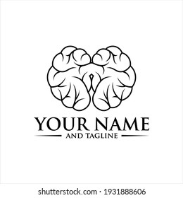 Plantilla vectorial de diseño de la parte superior de la silueta del logotipo del cerebro. Brainstorm piensa en la idea Icono del concepto de Logotipo.