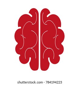 Brain Logo silhouette top view design vector template. Brainstorm think idea Logotype concept icon.