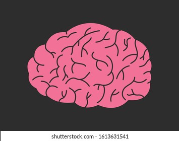 Brain Logo silhouette. Vector illustration.