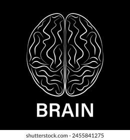 Brain Logo Symbol. Human Brain. Vector Illustration.