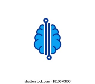 Brain logo tech mind vector icon 