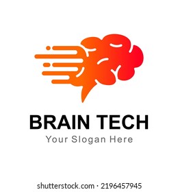 brain logo technology abstract vector