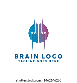 Brain Logo Technology Icon. Digital Vector Technology Symbol. Company Logo Design Inspiration.