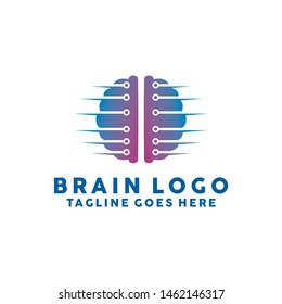 Brain Logo Technology Icon. Digital Vector Technology Symbol. Company Logo Design Inspiration.
