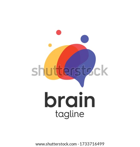 Brain logo template with creative thoughts full of ideas