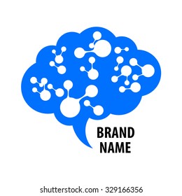 Cerebro - logotipo. Signo de diseño de plantilla de las conexiones cerebrales y neuronales. Icono de concepto de logotipo de lluvia de ideas.