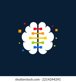 Brain Logo template designs, Education logo vector illustration