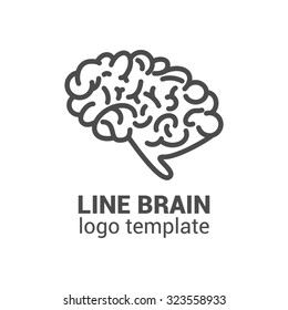 Brain logo template. Brain icon. Flat brain. Isolated brain