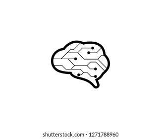 Brain logo template vector icon illustration