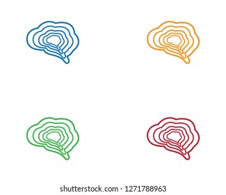Brain logo template vector icon illustration