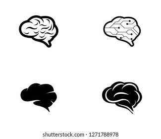 Brain logo template vector icon illustration