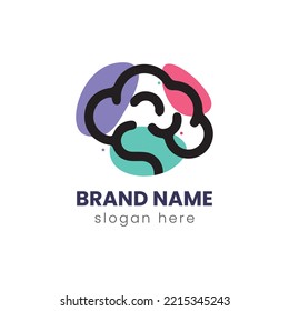 Brain logo template for your mind blowing business. 