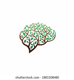 Brain logo that formed tree concept