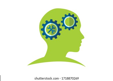  brain logo vector design stock