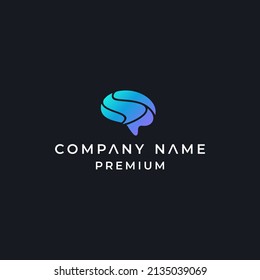 Brain logo vector icon illustration